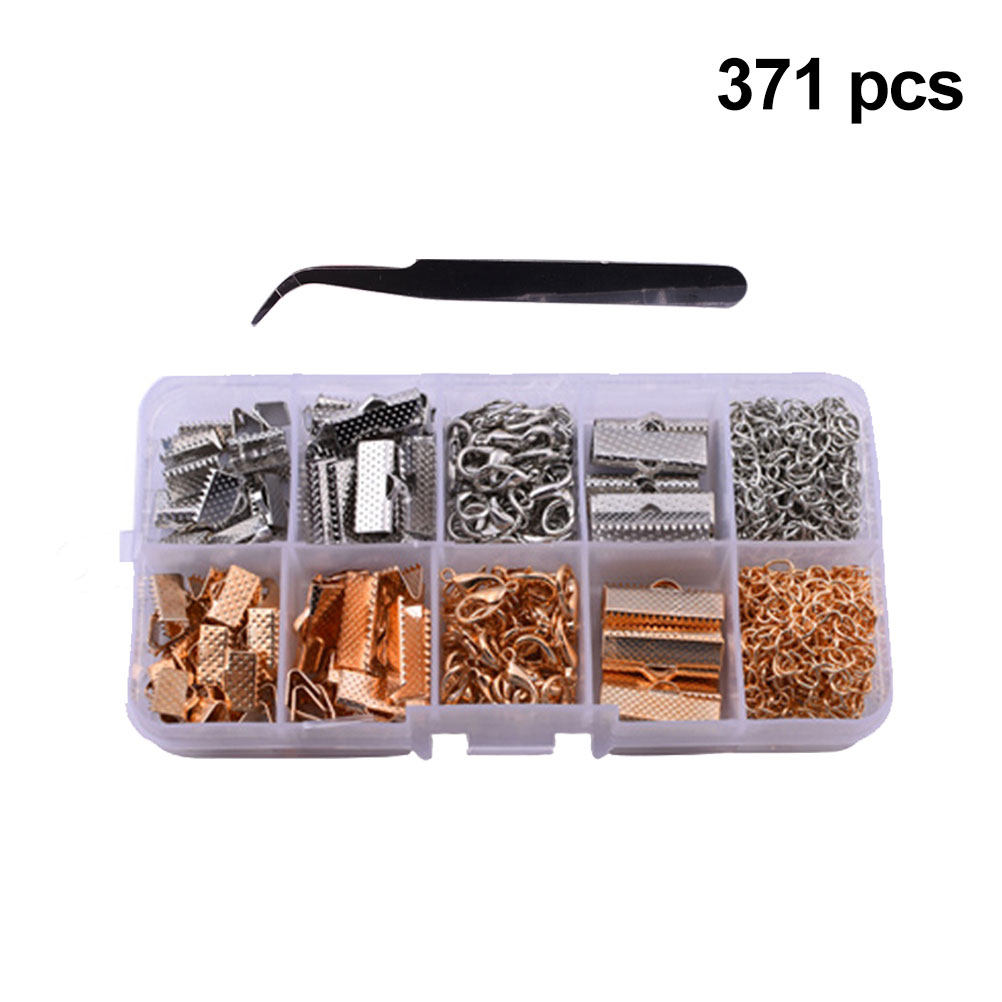 Jewelry Making Tool Kit - 371-teiliges Gold-Halskettenverschluss-Schmuckherstellungsset, Kreatives DIY-Zubehör für Damen,