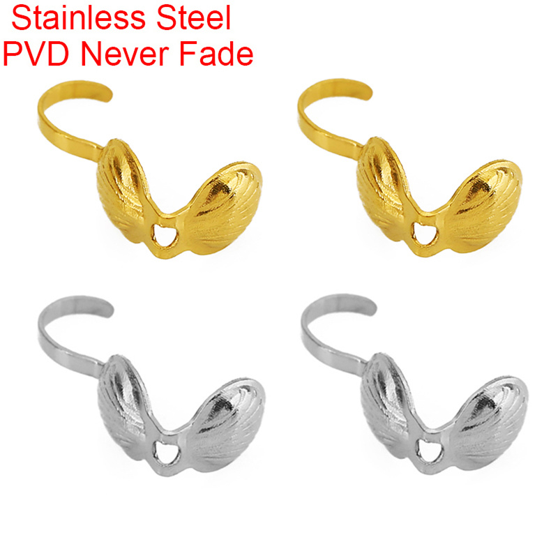 Jewelry Making Articles - 20 Stück verblassende PVD-Edelstahl-Halskettenverbinder, Quetschperlen, Endverschlüsse,