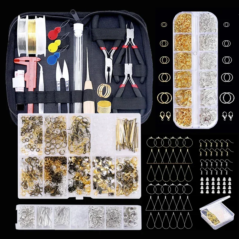 Jewelry Making Tool Kit - Schmuckherstellungszubehör-Set mit Schmuckwerkzeugen, Schmuck-Kupferdrähten, Faden und