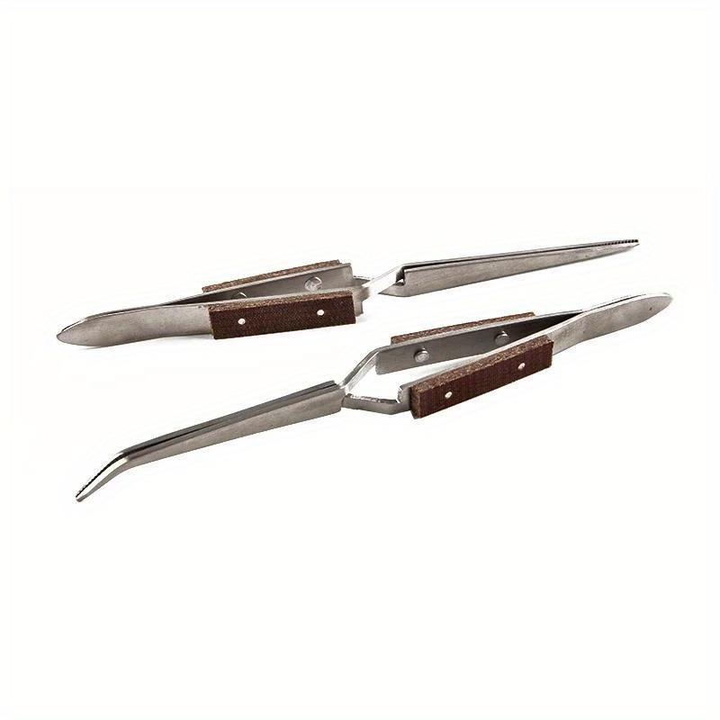 Jewelry Making Tool Kit - 2-teiliges Set Edelstahl-Kreuzverschluss-Isolierpinzette, selbstschließend, für Schmuck,