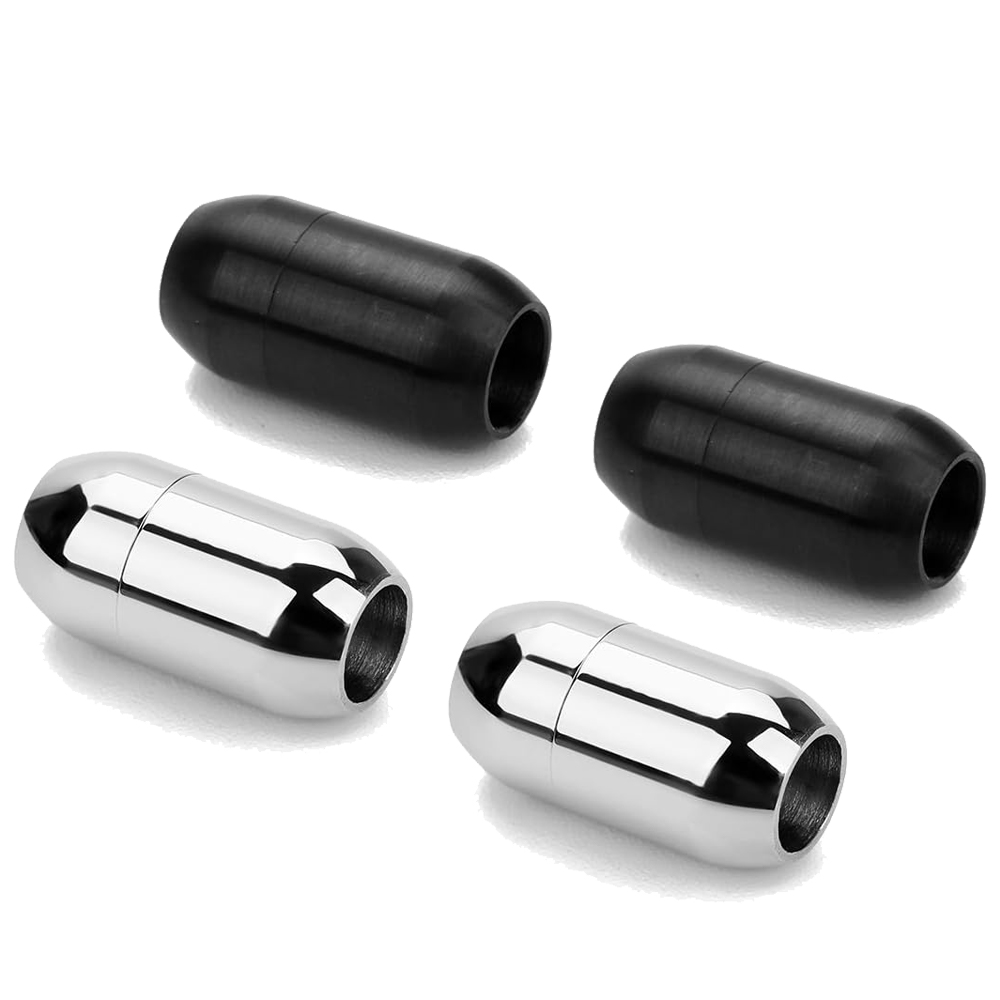 Jewelry Making Articles - 2 Stück Edelstahl-Magnetverschluss, Lederband-Endkappe für Schmuck,