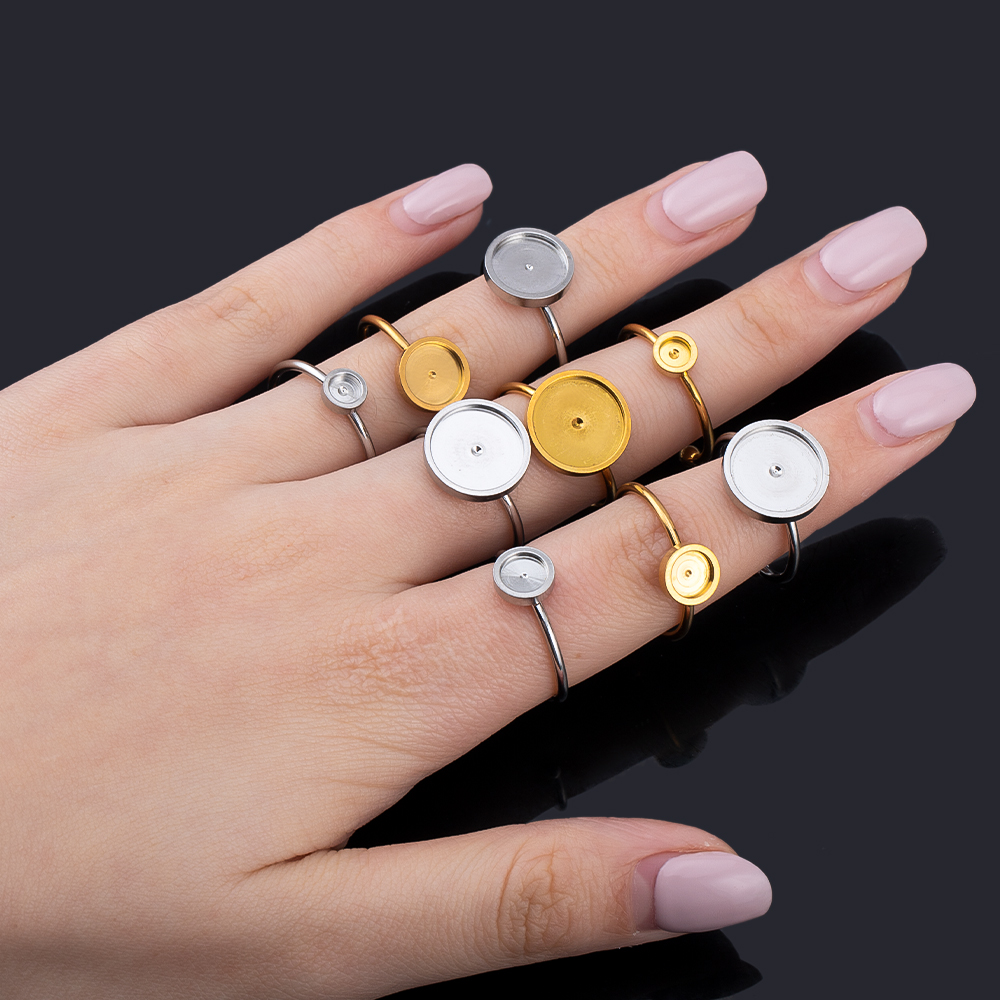 Ring Blank Adjustable - 10 Stück verstellbare offene Fingerringfassung aus