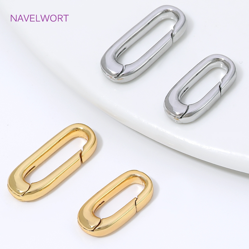 Jewelry Making Articles - 1/2/4 Stück 18K vergoldete ovale Federverschlüsse