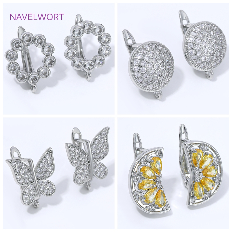 Jewelry Making Articles - 18K Vergoldete Fächerförmige Blumen-Ohrhaken, Messing-Basishaken für