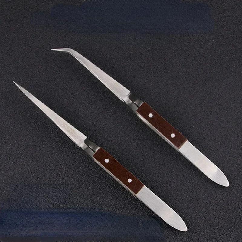 Jewelry Making Tool Kit - 2-teiliges Set Edelstahl-Kreuzverschluss-Isolierpinzette mit gerader und