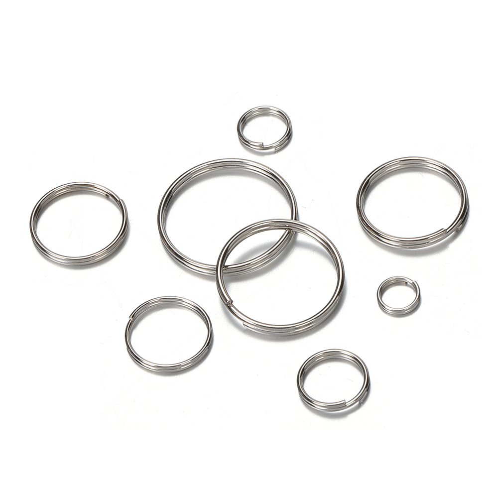 Jewelry Making Closed Jump Rings - 50 Stück 6/8/10/12/14/16/18/20mm Metall-Doppelring-Schlüsselanhänger-Verbinder für DIY