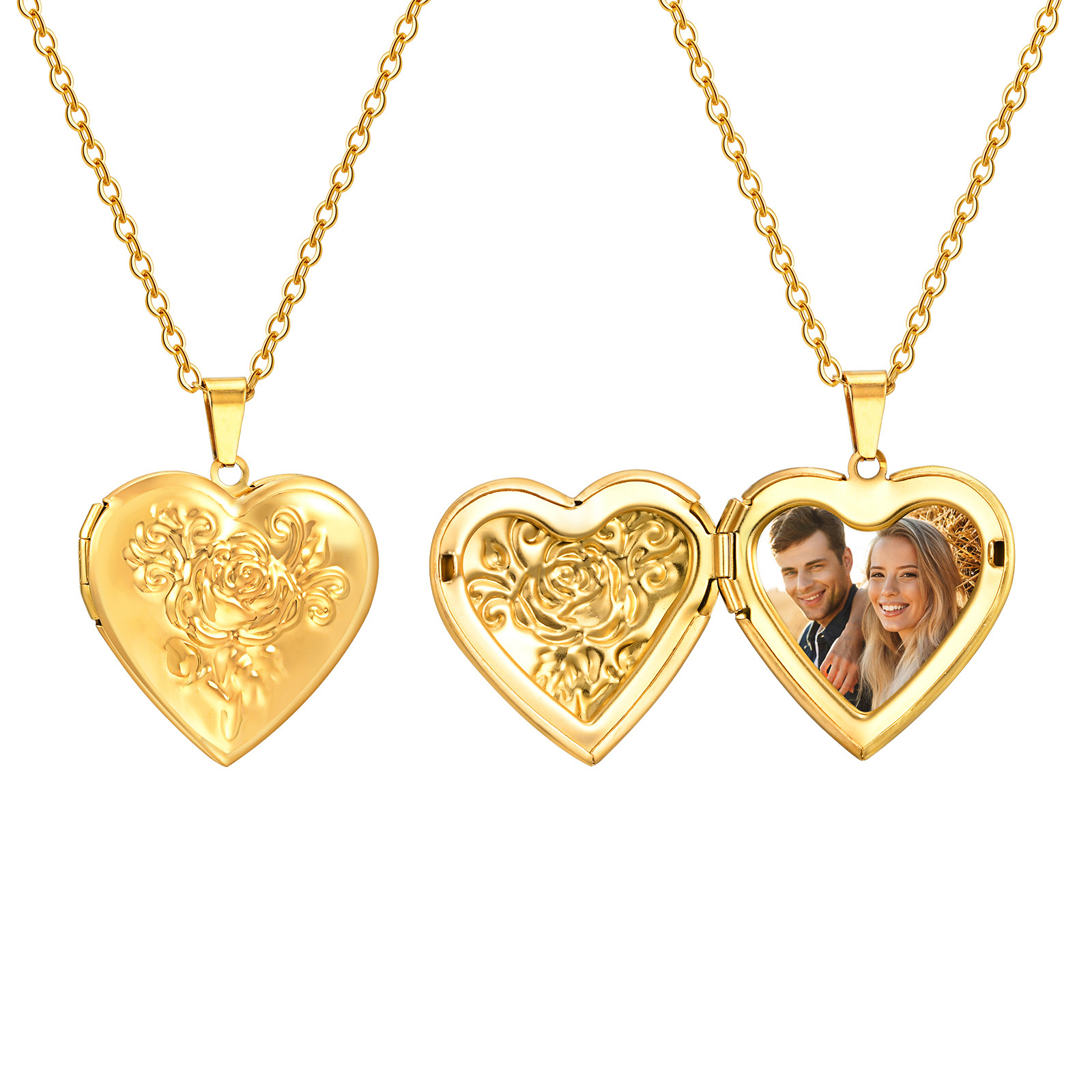 Making Custom Jewelry - Personalisierte Herz-Anhänger-Halskette für Damen, individueller Foto-verschluss-Halskettenschmuck,