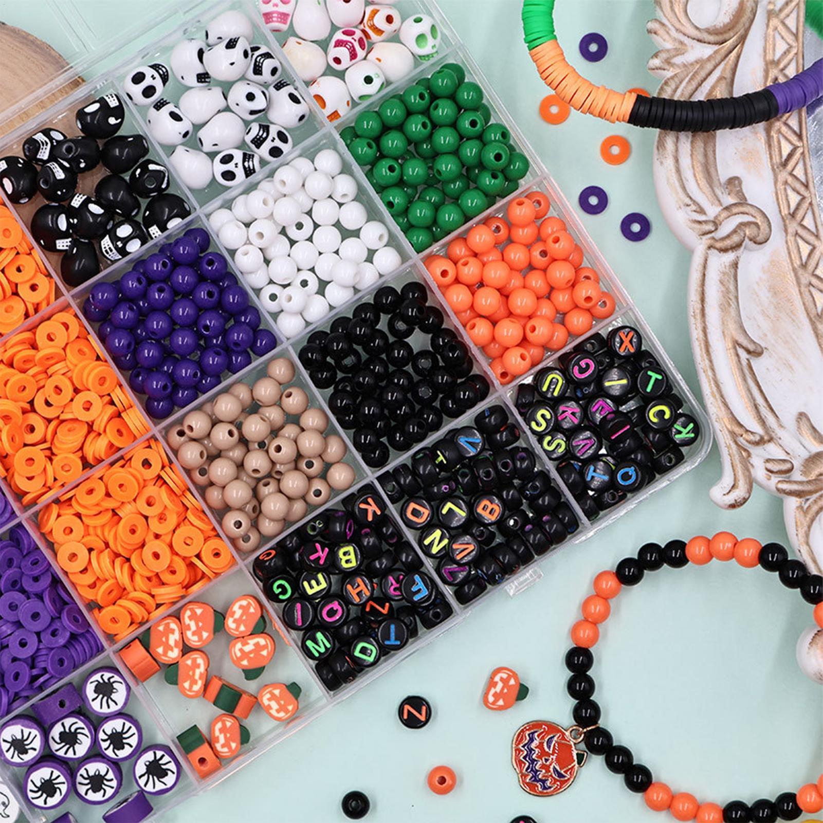 Jewelry Making Tool Kit - Halloween-Armband-Bastelset, gruseliges, niedliches, festliches Themenwerkzeug, Armband-Schmuck-Perlenset