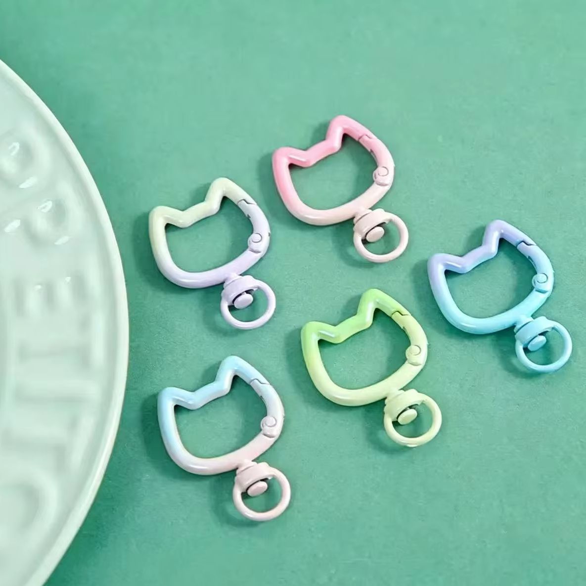 Jewelry Making Articles - 5–10 Stück Karabiner mit niedlichem Katzenmotiv,