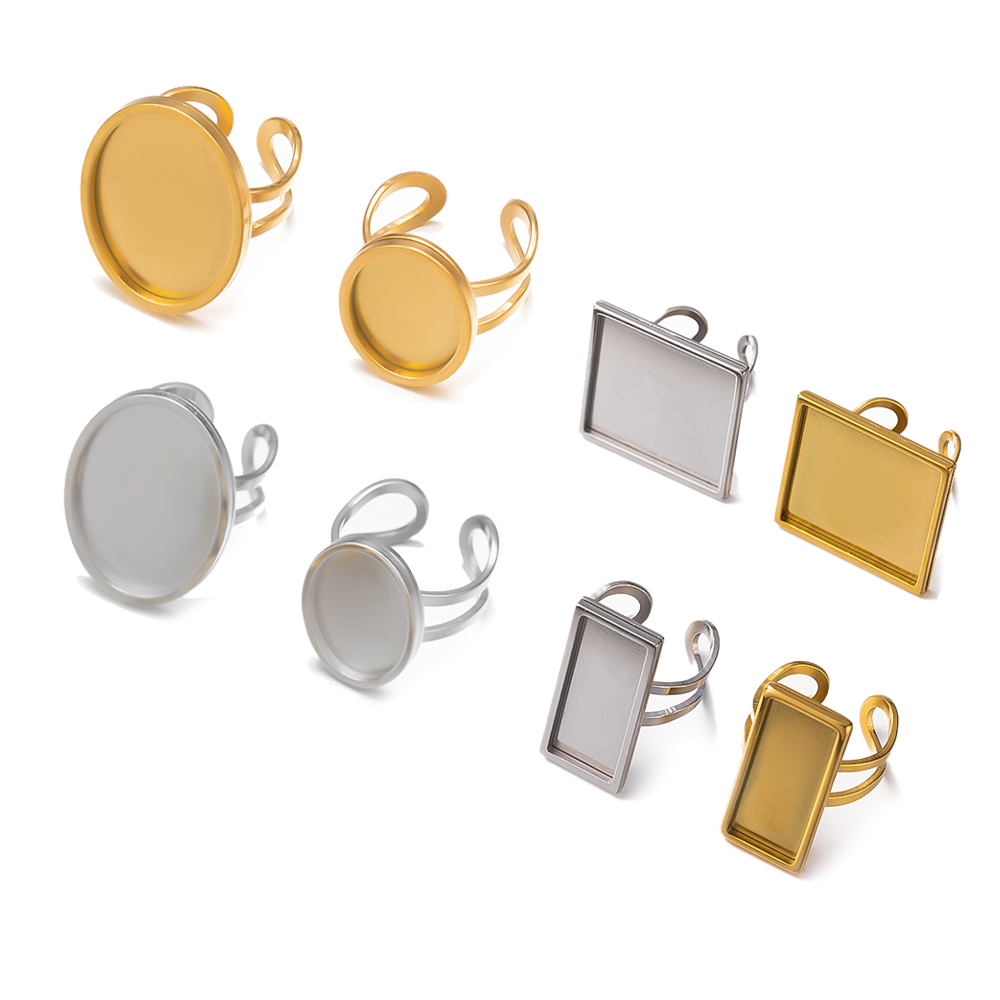 4 Stücke Edelstahl Golden Blan – Ring Blank Adjustable Bewertung und Preis
