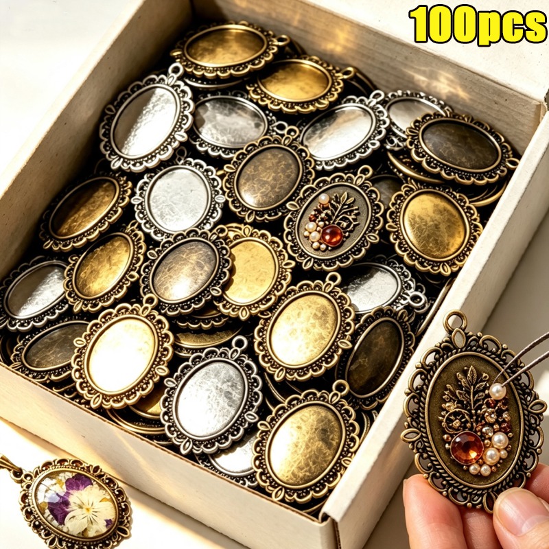 Vintage ovale Spitzen-Lünetten – Pendant Blank Bezel Bewertung und Preis