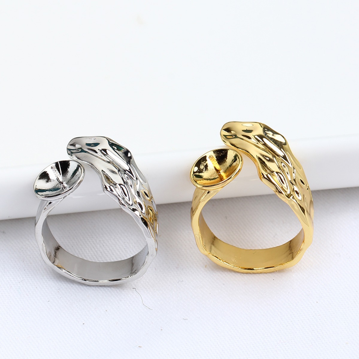 Damenring aus Messing, 14K ver – Ring Blank Adjustable Bewertung und Preis