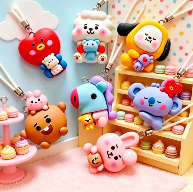 7 Stück BT21 Harz-Cartoon-Anhä – Jewelry Making Articles Bewertung und Preis
