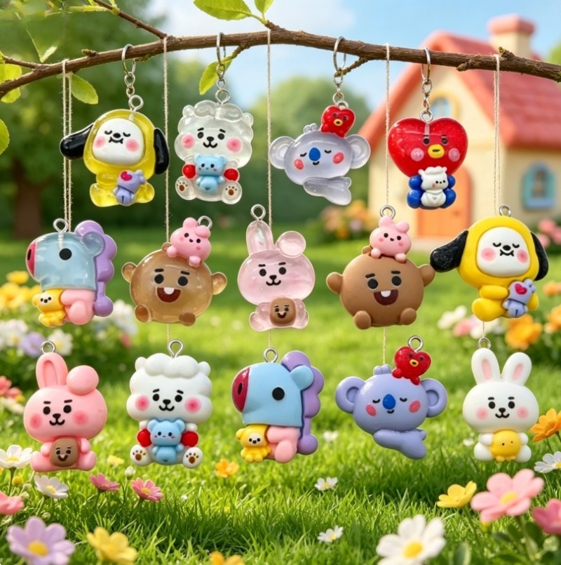 7 Stück BT21 Harz-Cartoon-Anhä – Jewelry Making Articles Bewertung und Preis