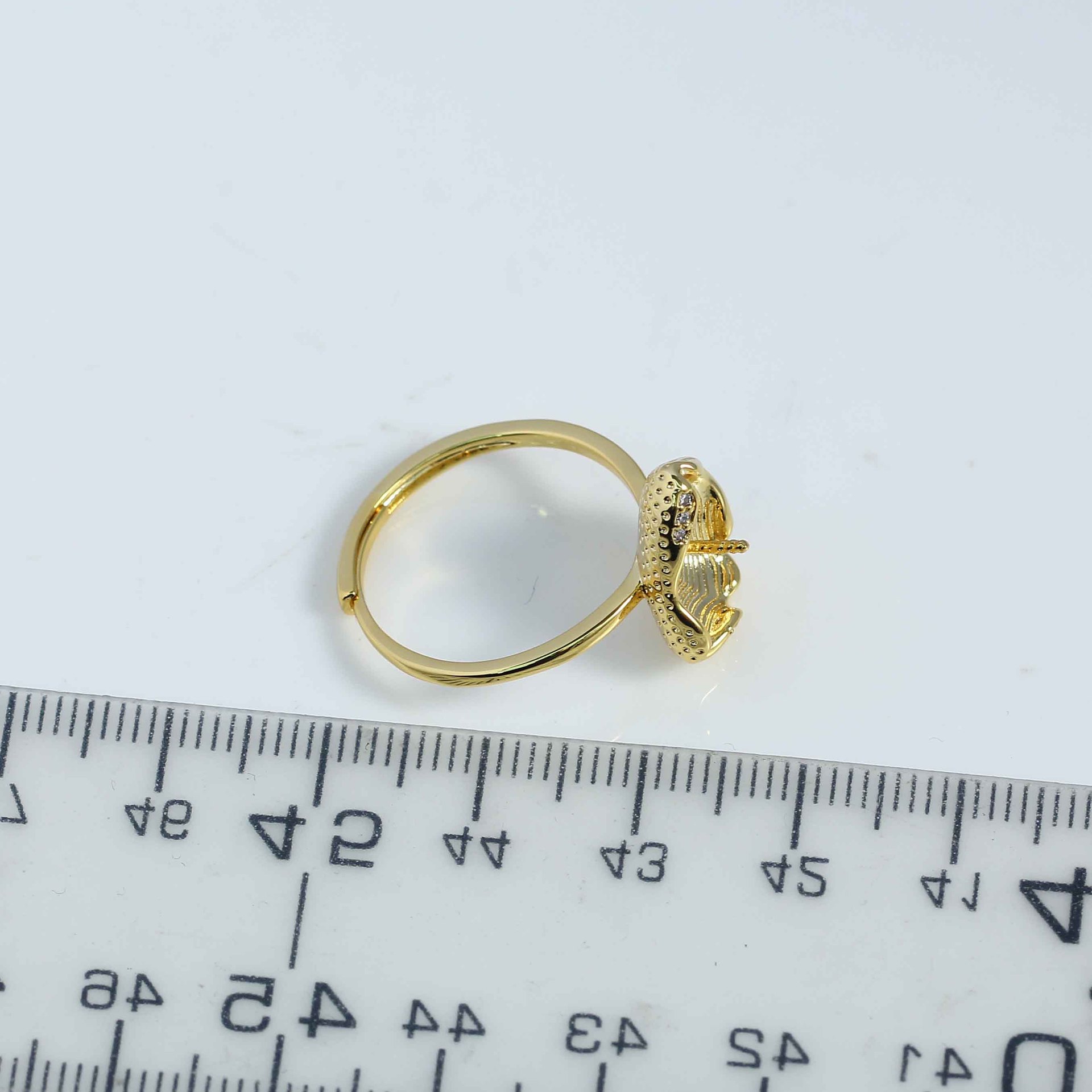 JZ033 Kupfer Vergoldeter Unreg – Ring Blank Adjustable Bewertung und Preis